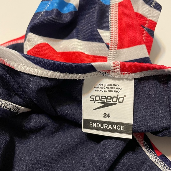 Speedo Red White and Blue Prolt Flyback One Piece Swimsuit Size 24 - Picture 12 of 14